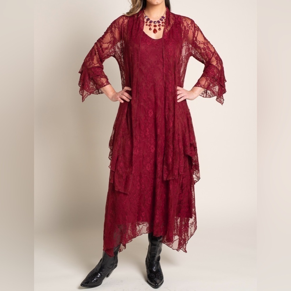 Formal Western Wear Burgundy Jacket And Dress Size Large
